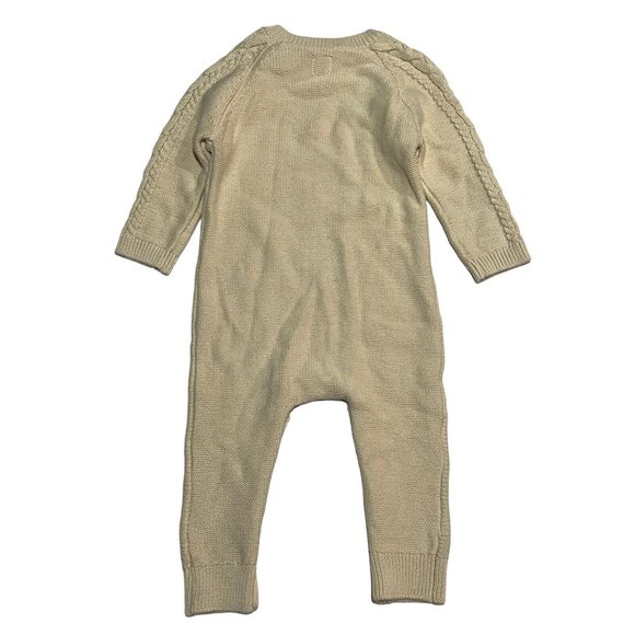 NWT GAP Baby Sweater Romper 12-18M Beige Cable Knit - Picture 2 of 4